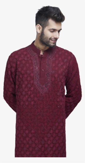 Embroidered Maroon Kurta Set By Stylease Exclusive - The Stylease