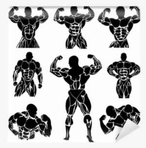 Bodybuilding, Powerlifting, Vector, Set Wall Mural - Gym Logo Vector Bodybuilding