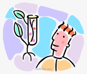 Biologist With Test Tube And Plant Royalty Free Vector - Illustration