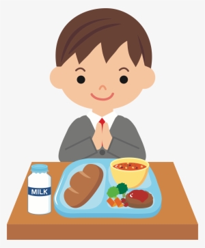 Child Eating Lunch Download - Clipart Of Showing Gratitude
