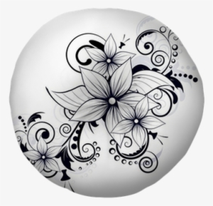 Floral Design Element With Swirls For Spring Tufted - Floral Design