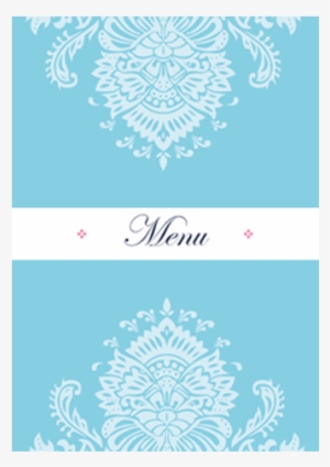 Blue And Pink Regal Menu Card 210 X - Menu Cards Design Png