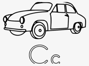 Car Line Art - C Is For Car Coloring Page