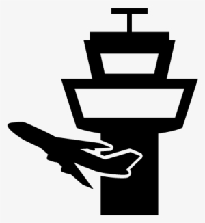 Airplane And Airport Tower Vector - Air Traffic Controller Png