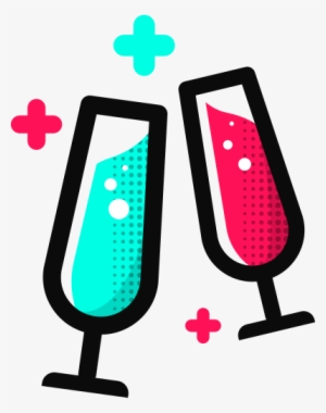 Halftone Champagne Glass Toasting - Icon