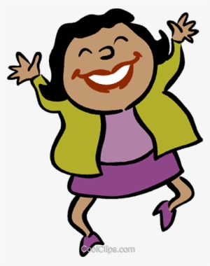 Happy Businesswoman Royalty Free Vector Clip Art Illustration - Happy Woman Cartoon