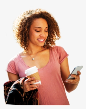 Woman Shopper Looking At Phone - Mobile Phone