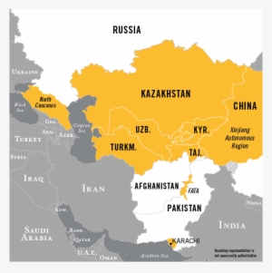 Map Of Central Asia Terrorism Oeprational Area - North And Central Eurasia