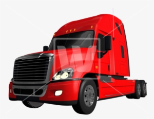 Red Modern Semi Truck - Trailer Truck