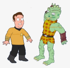 Captain Kirk Practice His Moves Captain Kirk Fight - Star Trek Family Guy Png