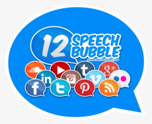 Speech Bubble Styled Social Media Icons - Social Media Icons Speech Bubble
