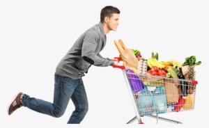 People Supermarket Png - Pushing A Full Shopping Cart Vs Empty