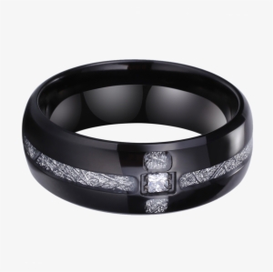 King Will 8mm Black Titanium Ring Cubic Zirconia And