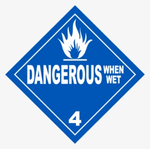 Dangerous When Wet Class 4 Placard - Dangerous When Wet Placard