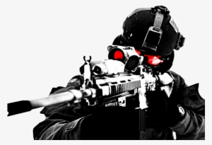Call Of Duty Png Transparent Images - Black Scout Soldier Military Weapon 32x24 Print Poster