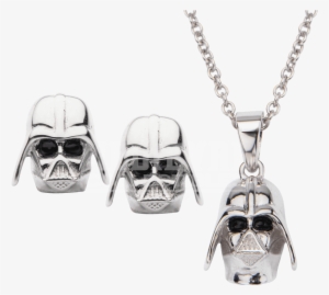 Darth Vader Stud Earrings And Pendant Set