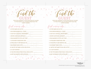 'find The Guest' Bridal Shower Game Hello Bride Paperie - Bridal Shower