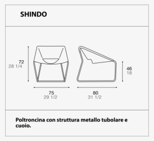 Shindo Modern Dark Gray Leather Poltrona By Alf - Diagram