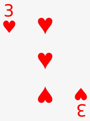1,046 Pixels - 3 Of Hearts Card Png