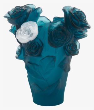Vase Bleu Fleur Blanche 05287-7