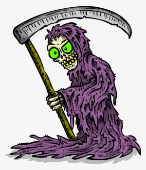 Image Of Googly-eyed Grim Reaper Vinyl Sticker - Sticker