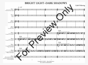 Bright Light Dark Shadows - Sheet Music