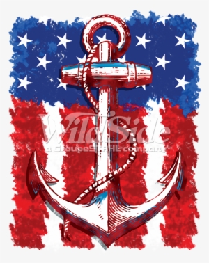Anchor On U - Anchor American Flag