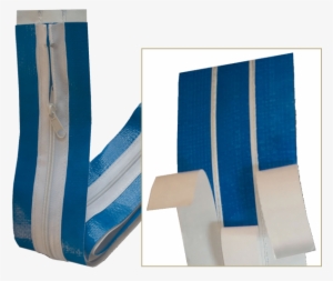 2-pack Of Blue Stick N' Zip Zippers 3″ X 84″ - Adhesive Zipper