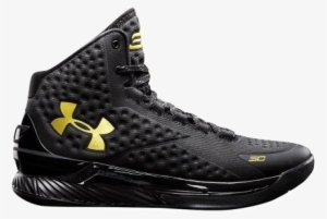 Ua Curry 1- Black And Gold Banner - Under Armour Curry 1