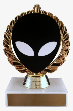 Alien Vector Cut Logo Trophy On Marble - Logo