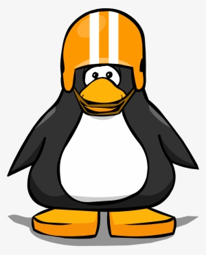 Football Helmet On A Player Card - Penguin With Hard Hat