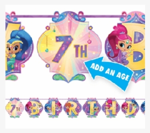 Shimmer And Shine Add An Age Banner - Shimmer And Shine Happy Birthday Letter Banner