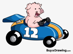 Pig In A Car