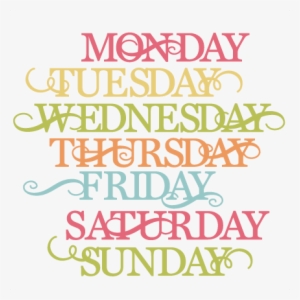Days Of The Week Svg Cut Files For Scrapbooking Cardmaking - Days Of The Week Png
