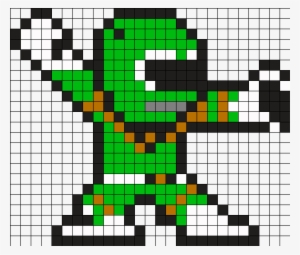 Green Ranger Heart Half Perler Bead Pattern / Bead - Power Rangers Pixel Art