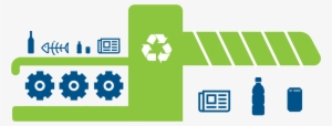 waste is sorted and recyclable materials are pulled - material recovery facility icon