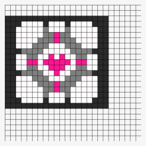 Portal Companion Cube Perler Bead Pattern / Bead Sprite - Companion Cube Hama Beads