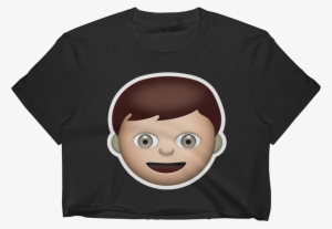 Emoji Crop Top T Shirt - Cartoon