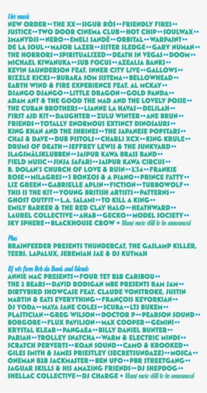 Bestival Line-up Is Ridiculous This Year Four Tet, - Bestival 2012 Lineup