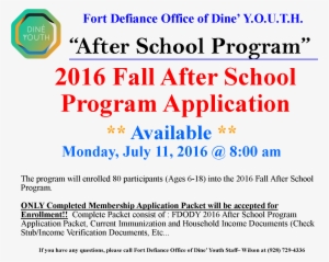 After School Applications - Dine Youth