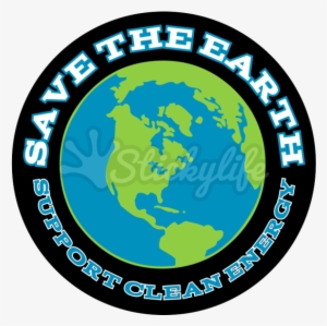 Save The Earth Circle Static Cling - World Black And White
