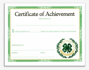 Length Of Participation Certificate - 4 H Club Certificate