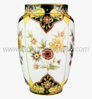Antique Style Flower Vase With 18k Gold - Vase