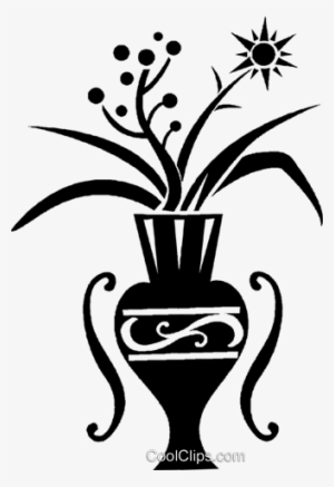 Flowers In A Vase Royalty Free Vector Clip Art Illustration - Vaso De Flor Vetor Png
