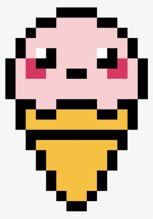 Ice Cream - Pixel Art Grid Easy