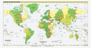 Printable World Time Zone Map - World Map Large Size