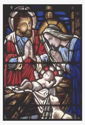 Window Nativity Of Jesus Stained Glass Holy Family - Yesus Lahir Dikandang Domba