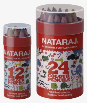 Colour Pencils Half Tin Pack - Nataraj Colour Pencils - Pack Of Twelve