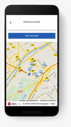 Dpd App Opened On Smart Phone Powered By Google Maps - Google Maps Mobile Png