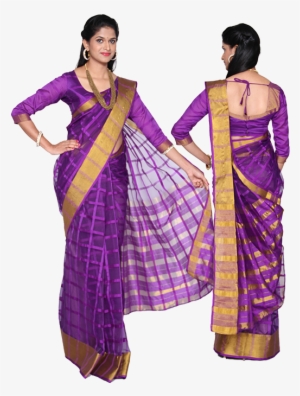 Woman In Saree Png Back